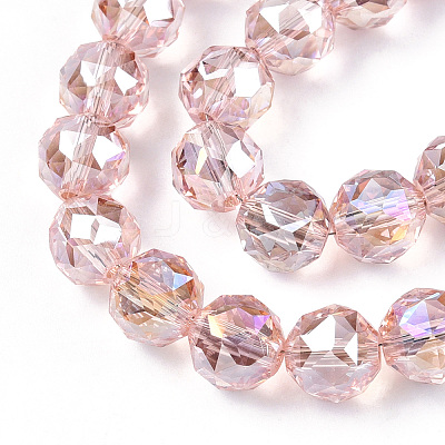 Electroplate Transparent Glass Beads Strands X-EGLA-T020-16C-1