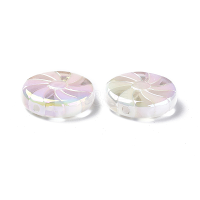 UV Plating Opaque Acrylic Beads X-OACR-P010-02-1