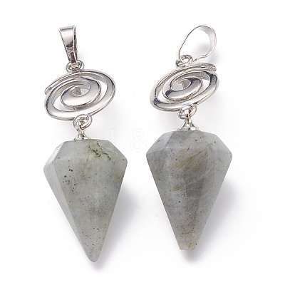 Natural Labradorite Pendants G-O194-02-1