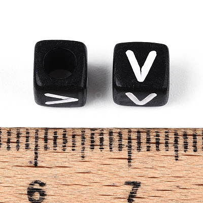 Initial Acrylic Horizontal Hole Beads OACR-ZX006-35V-1