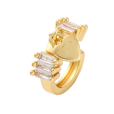 Rack Plating Brass Micro Pave Clear Cubic Zirconia Cuff Earrings for Women EJEW-C125-24D-G-1