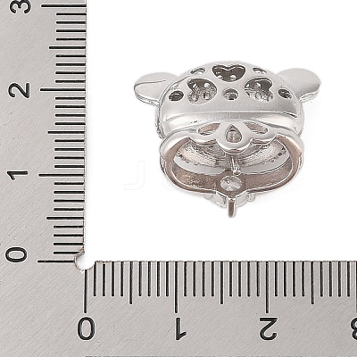 Brass Micro Pave Clear Cubic Zirconia Peg Bails KK-B111-01P-1