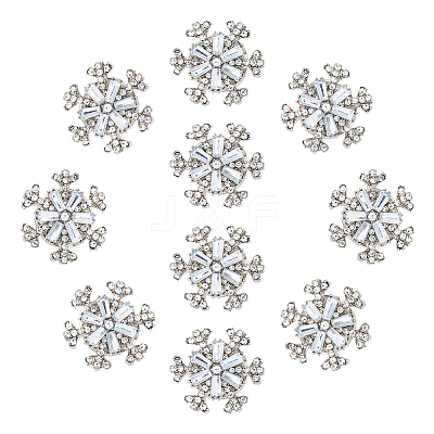 10Pcs Snowflake Alloy Rhinestone Lapel Pin Backs JEWB-FH0002-52-1