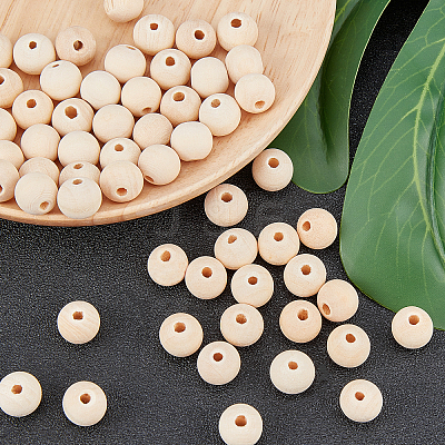 Unfinished Natural Wood Beads WOOD-PH0001-09C-1