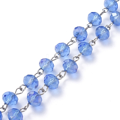 Handmade Electroplate Glass Beaded Chains AJEW-JB00529-10-1