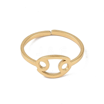 Real 18K Gold Plated 304 Stainless Steel Adjustable Finger Ring RJEW-L115-01G-07-1