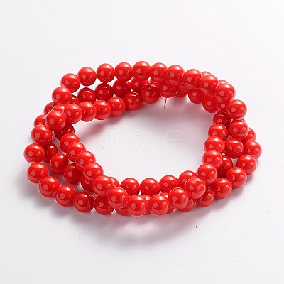 Painted Glass Bead Strands DGLA-S071-10mm-49-1