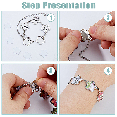 4 Sets Sublimation Blank Alloy Bracelet Making BJEW-FH0001-10B-1