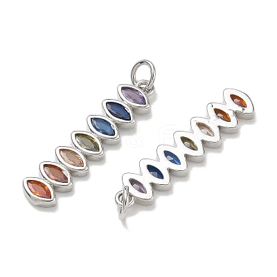 Brass Micro Pave Colorful Cubic Zirconia Pendants CU-CBA6E4E-18P-1