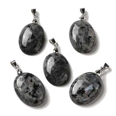 Natural Larvikite Pendants G-Z055-03P-14-1
