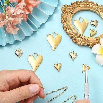 12Pcs 3 Styles 304 Stainless Steel & Brass Mico Pave Cubic Zirconia Pendants DIY-SZ0010-61-1
