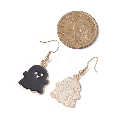 2 Pairs Ghost Alloy Enamel Dangle Earrings Set EJEW-JE06094-1