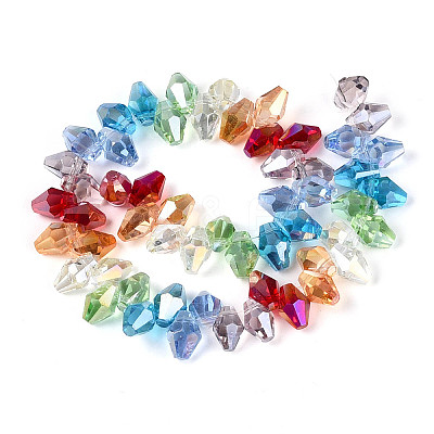 Electroplate Transparent Glass Beads Strands EGLA-N025-03A-A01-1