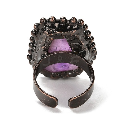 Natural Amethyst Open Cuff Ring RJEW-M166-03R-B-1