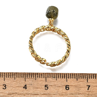 Brass Curb Chain Cuff Rings for Women RJEW-Z085-03G-06-1