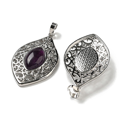 Natural Amethyst Pendants G-Q158-02E-1