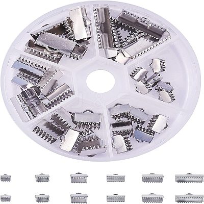 304 Stainless Steel Ribbon Crimp Ends STAS-PH0018-25P-1