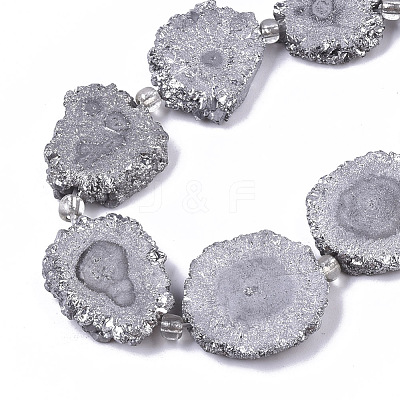 Electroplated Natural Quartz Beads Strands G-R461-04F-1