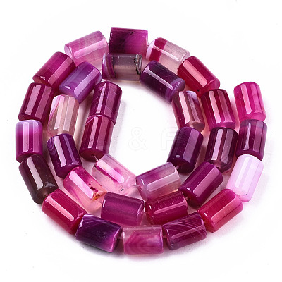 Natural Striped Agate/Banded Agate Beads Strands G-T131-70A-1