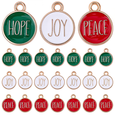 60Pcs 3 Colors Zinc Alloy Enamel Pendants ENAM-SC0008-26-1