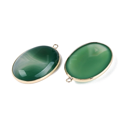 Dyed Natural Agate Pendants G-Q606-90B-G-1
