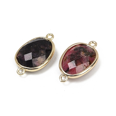 Natural Rhodonite Faceted Connector Charms G-K347-11G-20-1