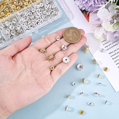 520Pcs Brass Rhinestone Spacer Beads RB-PA0001-07B-1