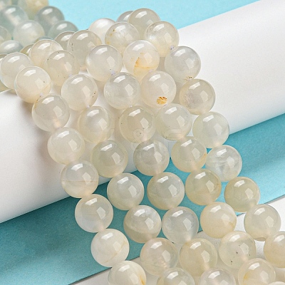 Natural White Moonstone Beads Strands G-I268-A-8mm-01-1