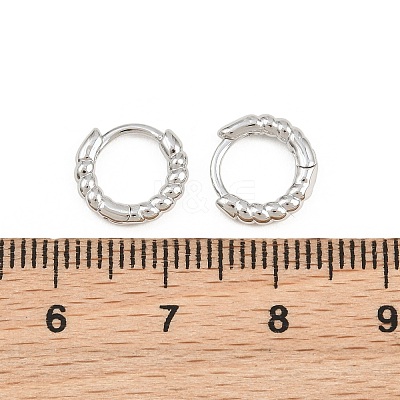 Brass Huggie Hoop Earrings KK-CBA8324-18E-P-1