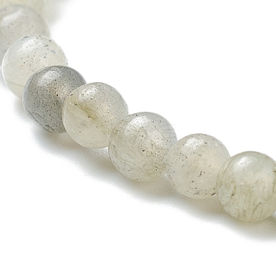 Natural Labradorite Beaded Stretch Bracelets BJEW-A117-A-42-1