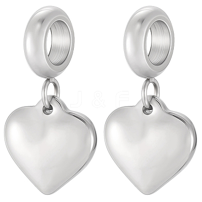 5Pcs 304 Stainless Steel European Dangle Charms STAS-BBC0007-89-1