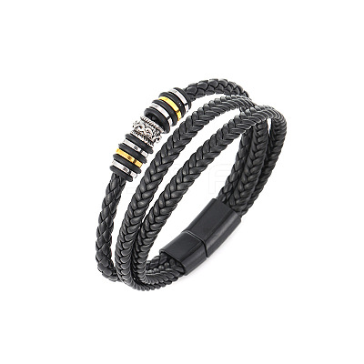 Imitation Leather Cord Multi-strand Bracelets for Men PW-WGD2A27-05-1