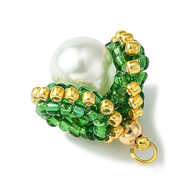 Shell Pearl Beads Glass Pendants PALLOY-MZ00434-1