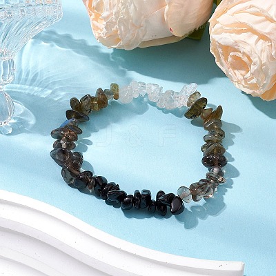 Gemstone Stretch Bracelet BJEW-JB11012-05-1