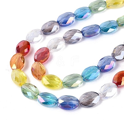 Electroplate Transparent Glass Beads Strands EGLA-Q135-8x11MM-03A-1