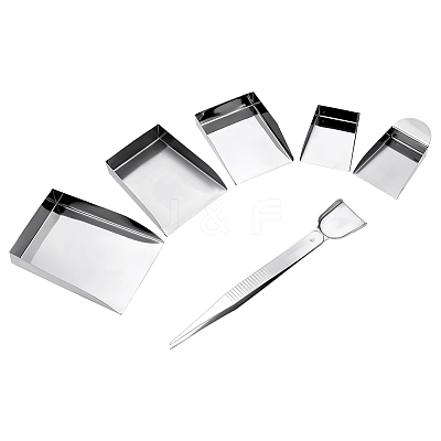 5Pcs 5 Styles Stainless Steel Bead Shovels TOOL-FG0001-43-1