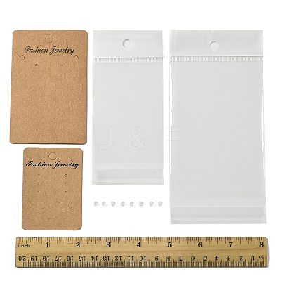 200Pcs 2 Styles Rectangle Cardboard Paper Earring Display Cards CDIS-FS0001-28-1
