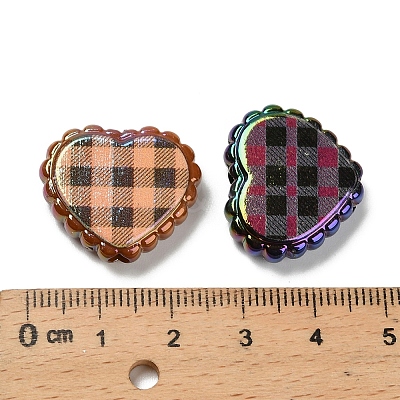 Rainbow Iridescent Printed Opaque Acrylic Beads OACR-D316-01B-03-1