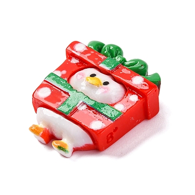 Christmas Duck Theme Opaque Resin Cabochons RESI-Q010-03F-1