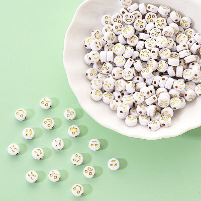 Opaque White Acrylic Beads MACR-YW0001-21A-1