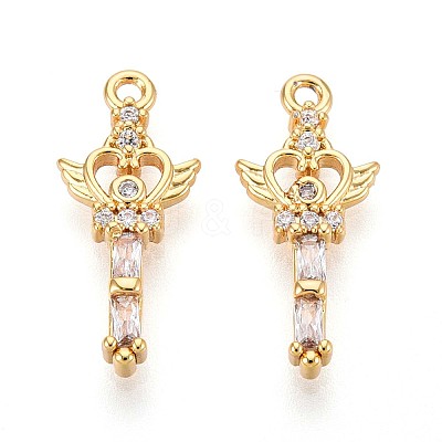 Brass Micro Pave Cubic Zirconia Pendants KK-N263-84G-1