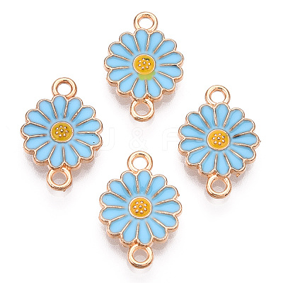 Zinc Alloy Enamel Sunflower Connector Charms ENAM-E011-01KCG-1