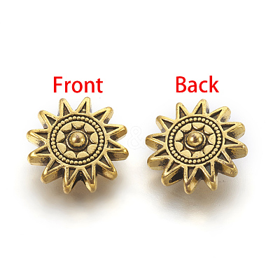 Tibetan Style Alloy Sun Beads TIBEP-GC188-AG-RS-1