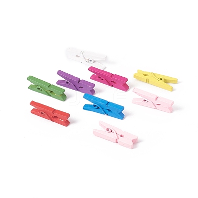 Natural Wooden Craft Pegs Clips WOOD-E010-02D-1