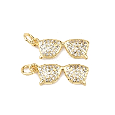 Brass Micro Pave Cubic Zirconia Pendants KK-P339-17G-1