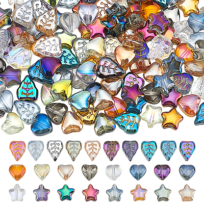 150Pcs 3 Styles Electroplate Glass Beads GLAA-AR0001-71-1