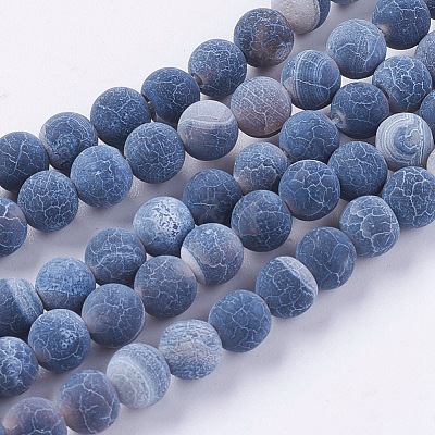 Natural Weathered Agate Beads Strands G-G589-6mm-07-1
