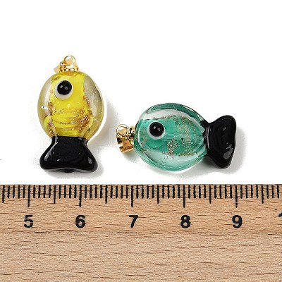 Handmade Lampwork Pendants LAMP-A007-01G-04-1