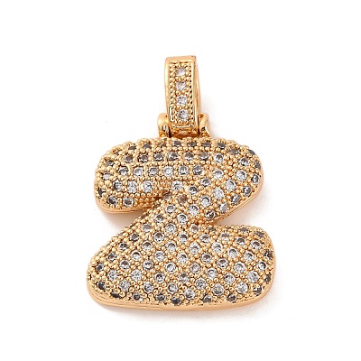Brass Micro Pave Cubic Zirconia Pendants KK-C076-29Z-G01-1