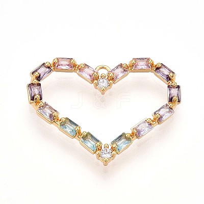 Brass Micro Pave Cubic Zirconia Pendants KK-N261-13G-1
